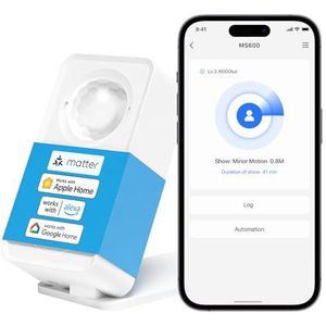 Meross - MS600 - Wifi Aanwezigheidssensor - Zwart - Materiaal: Kunststof