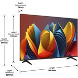 Hisense 65E7NQ 164 cm (65 Zoll) Fernseher, 4K UHD, QLED, HDR10, HDR10+ decoding, HLG, Dolby Vision Atmos, 60Hz Panel, Smooth Motion, Bluetooth, Alexa Built-in, VIDAA Voice, Schwarz [2024]