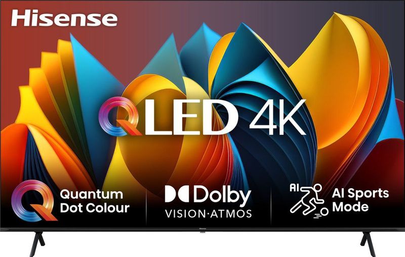 Hisense 85E7NQ 215 cm (85 Zoll) Fernseher, 4K UHD, QLED, HDR10, HDR10+ decoding, HLG, Dolby Vision Atmos, 60Hz Panel, Bluetooth, Alexa Built-in, VIDAA Voice, Schwarz [2024]