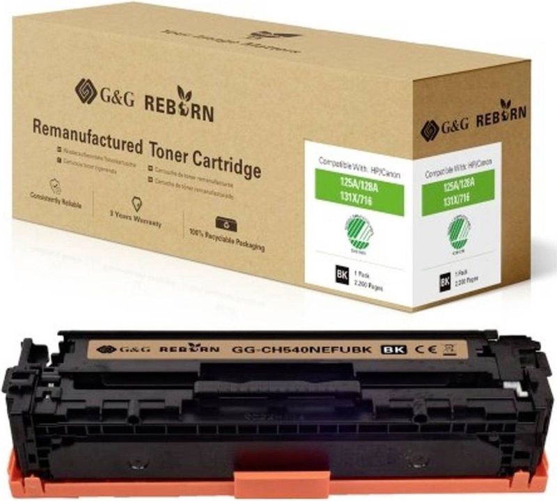 G&G - Reborn - Toner - Zwart - Compatibel met HP en Canon - 2200 bladzijden