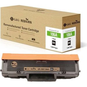 G&G, Toner, Toner vervangt HP 106A Compatibel Zwart 1000 pagina's Reborn gereviseerd (BK)