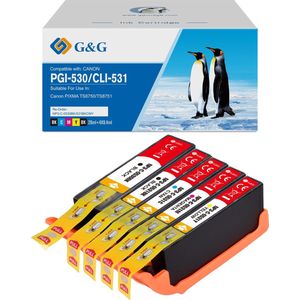 G&G Inktcartridge geschikt voor Canon PGI-530 CLI-531 Multipack - 5 kleuren