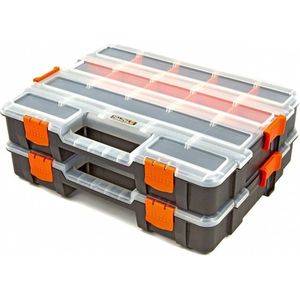 Tactix - 2 Delige Assortimentskoffer Set - 37,5 cm - Verstelbare Schotjes