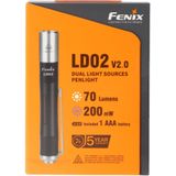 Fenix LD02 V2.0 Zaklamp FELD02 EDC Every Day Carry UV Zaklamp, 70 Lumen, Aluminium