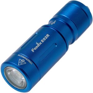 Fenix E02R Zaklamp FEE02R-BL Sleutelhangerzaklamp Oplaadbaar LED Zaklampje, 200 Lumen, Blauw, Aluminium