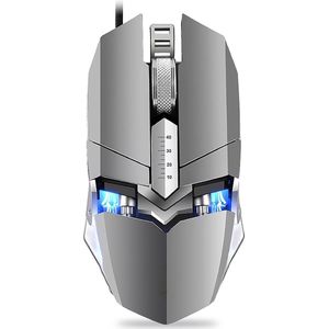 Spire Gaming muis met draad - 10 knoppen - DPI 12800 - RGB verlichting - Grijs metal