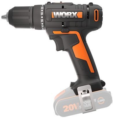 WORX - Accuschroefboormachine 20 V – 40 Nm ø13 mm – WX108.9 (levering zonder accu en oplader, 1 dubbel bit)