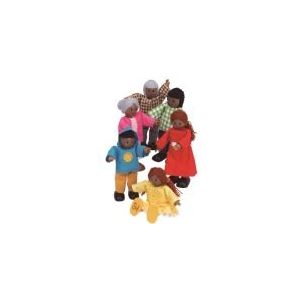 Hape Poppenfamilie - Donkere huidskleur