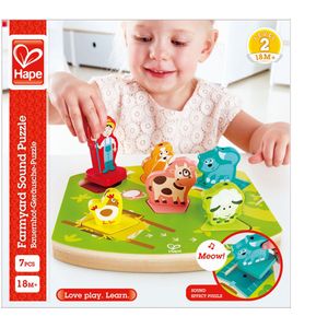 Boerderijgeluiden Puzzel (6-delig) - Houten Puzzel voor Junior Spelers