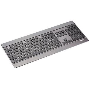 Rapoo E9270P Draadloos toetsenbord, draadloos toetsenbord, ultradun 4 mm toetsenbordontwerp van roestvrij staal en aluminium, 9 maanden batterijduur, DE-lay-out QWERTZ PC & Mac - zwart