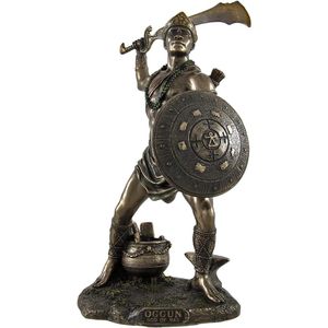 Veronese Design Beeld/figuur - Ogun (Oggun) God van Oorlog, IJzer en Jacht - (hxbxd) ca. 24cm x 14,7cm x 10,8cm