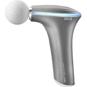SKG F5-EN massagepistool - elektrisch handmassageapparaat met warmtefunctie van 1800 mAh, voor nek, schouder en rug, incl. 3 verwisselbare massagekoppen, wit