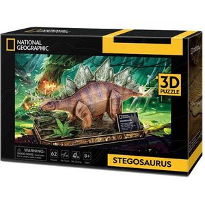 National Geographic - Houten 3D Puzzel Stegosaurus - 62 Stukjes
