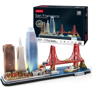 Cubic Fun - 3D Puzzel City Line San Francisco - LED Verlichting - 90 Stukjes