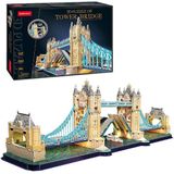 Kubisch lustige kubische lustige 3d puzzle turmbrücke + LED -Beleuchtung 222 Teile