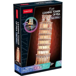 Cubic Fun - 3D Puzzel Pisa LED - 3D Puzzel - Multicolor - Kunststof
