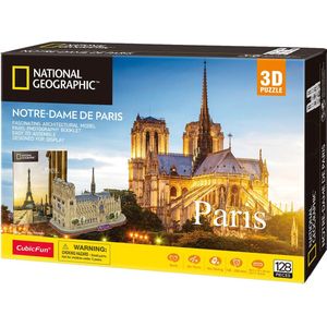 Cubic Fun - National Geographic - 3D Puzzel - Notre-Dame Parijs - 128 Stukjes