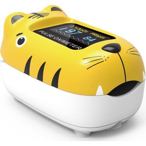 Contec CMS50Q1 Kindersaturatiemeter model tijger incl. draagkoordje en Nederlandstalige handleiding