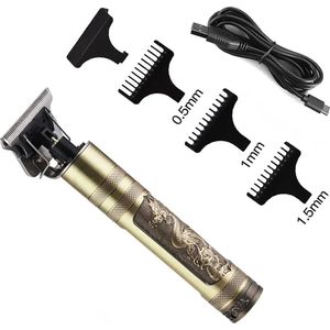 Draadloze Haartrimmer - Geschikt Voor Hoofdhaar/Baardhaar - Trimmer Draadloos - Haarclipper - Scheerapparaat - Goud - Inclusief Oplaadblok en 4 Opzetstukjes