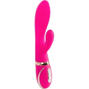 Vibe Couture – Duo Rhapsody G-spot Clitoris Vibrator met Dubbellaagse Siliconen – 22 cm – Roze