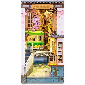 3D Houten Puzzel - Book Nook Sakura Densya (20 Stukjes)