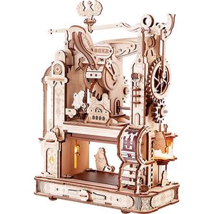 Robotime ROKR Classic Printing Press LK602 - Houten Bouwpakket - Knutselen - Hobby - Volwassenen - Miniatuur