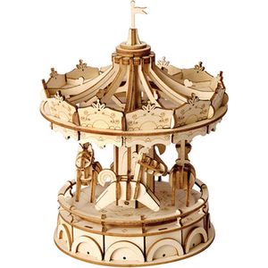 Robotime 3d-puzzel Merry Go Round 17,7 Cm Hout Naturel