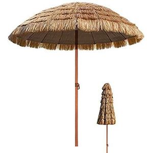 Tx Ø 7.8ft/2.4m Tropische Hawaiiaanse de Parasolparaplu van het Strandstro, Openlucht Waterdichte Zonnescherm voor de Patioparaplu's van het Tuinzwembad Rond met Schuine standfunctie