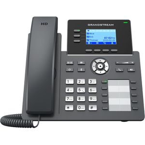 Grandstream GRP2604 - IP-telefoon - Zwart - Handset met snoer - 3 lijnen - 2000 Aan, Telefoon, Zwart