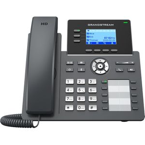 Grandstream GRP2604P - IP-telefoon - Zwart - Handset met snoer - 3 lijnen - 2000 Ei, Telefoon, Zwart