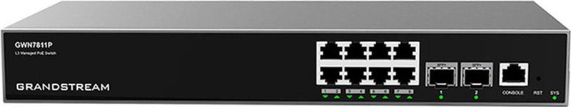 Grandstream GWN7811P Netwerkschakelaar - Grijs - 8-poorts PoE