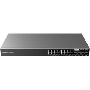 Grandstream - GWN7802P - Managed Switch - Zwart - 16x Gigabit Poorten - 4x SFP - 16x Poe