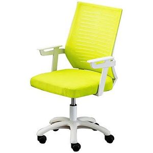 Kantoor Desk Stoel Hoogte Verstelbare Ergonomische Computer Stoel Eendelig Fixed Armrest Taak Swivel Executive Computer Chair (Color : Green, Size : White frame)