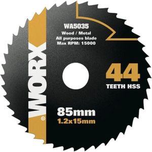 Worx cirkelzaagblad WA5035 hss 85mm 44 tanden