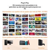 Pxn - V3 Stuurwiel - Zwart - Inclusief Pedalen