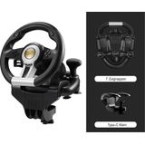 Pxn - V3 Stuurwiel - Zwart - Inclusief Pedalen