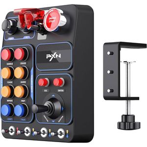 PXN CB1 - Zij Paneel voor Gaming Stuur - PC - 19 Sim Knoppen - RGB - USB - Klem