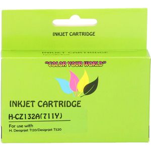 Huismerk HP 711 geel (IW-CZ132A) - Inktcartridge - Huismerk (compatible)