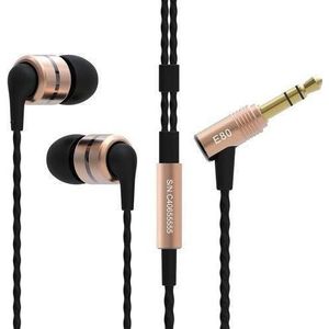 SoundMAGIC E80 Bedrade Oordopjes - Hifi Stereo Koptelefoon - Geluidsisolerende in-ear Hoofdtelefoon - Comfortabele Pasvorm - Geweldige Bas - Zwart Goud