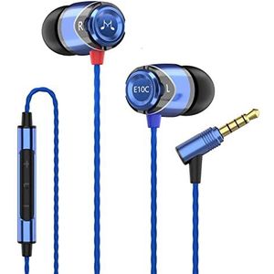 SoundMAGIC E10C Oortjes met Microfoon Bedrade Oordopjes Hifi Stereo Koptelefoon Geluidsisolerende In Ear Hoofdtelefoons Krachtige Bas Kluwenvrij Snoer Blauw