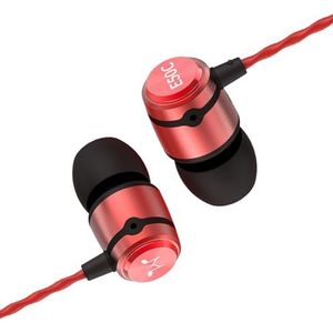 Soundmagic E50C Professionele geluidsisolerende in-ear hoofdtelefoon, bekabeld, hifi-stereo-hoofdtelefoon, 3,5 mm jackstekker, met microfoon, rood