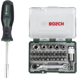 BOSCH 27-delige ratelset + handschroevendraaier 2607017331