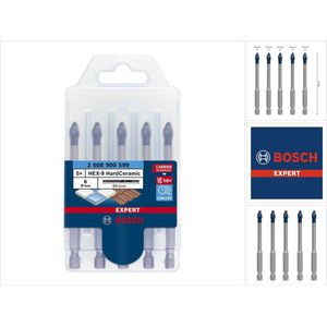 Bosch - Expert HardCeramic HEX-9 Boorset - 6 mm - 5-delig