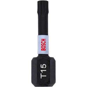 Bosch Professional 2 stuks Impact Control schroefbit T15 (25 mm, zeskantschacht, Pick and Click, accessoires slagschroevendraaier)
