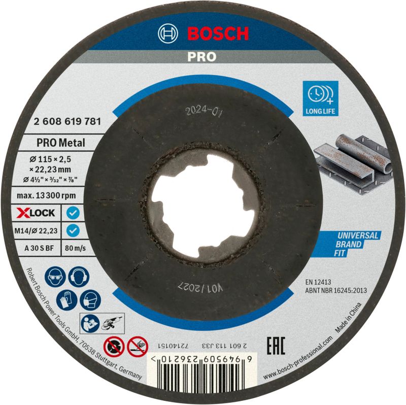 Pro Metal X-Lock Trennscheibe 115 x 2,5 x 22,23 mm - 2608619781 - Bosch