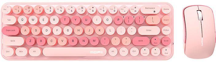 MOFII - Bean - Draadloze Toetsenbord- en Muisset - Roze - Ergonomisch Design