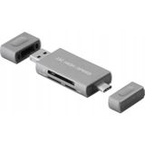 JJC - CR-UTC5AC - Card Reader - Grey - USB 3.0 - 3 Poorten