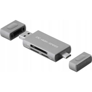 JJC - CR-UTC5AC - Card Reader - Grey - USB 3.0 - 3 Poorten