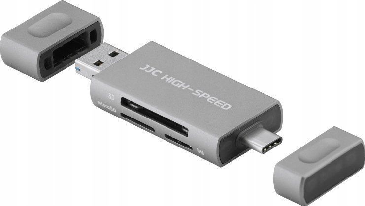JJC - CR-UTC5AC - Card Reader - Grey - USB 3.0 - 3 Poorten