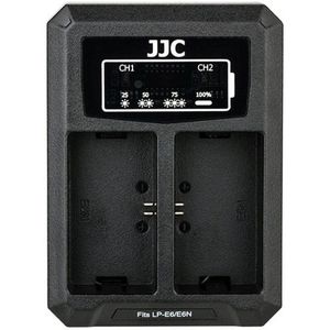 JJC DCH LPE6 USB Dual Battery Charger (voor Canon LP E6 / LP E6N accu)